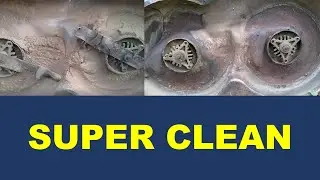 How to SUPER CLEAN the Mowing Deck (Underside) on a 42-inch Craftsman 917271530 Lawn Tractor