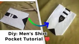 Men's Shirt Pocket Cutting And Stitching || Learn How to make this Design.