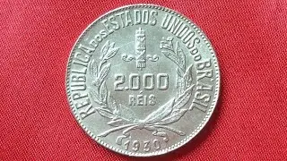 BRASIL SILVER 2000 REIS 1930 (Бразилия 2000 Рейс 1930 Серебро)