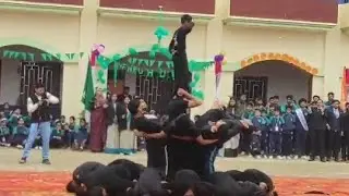 Yoga group dance performance/boys group dance performance/yoga pyramid formation &hearts;️ 