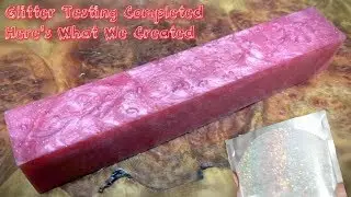 Casting Angelite Holographic Glitter into a Pink Pen Blank