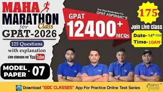 MAHA MARATHON- GPAT 2026 | Class-175 | Model Paper- 07 : Complete Syllabus #modelpaper