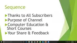 Thanks To Subscriber, Purpose of Channel, Computer Education and Short Courses