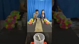Amazing steel glass swipe and drop the ball funny family challenge✅ #shorts #game