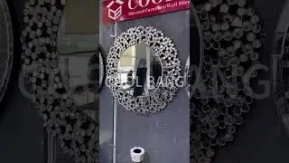 modern home decoration round wall mirror with crystal#crusheddiamond #WallMirror #WallDecoration