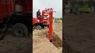 Digging with the car, excavator, excavator video, four-way digging with the car