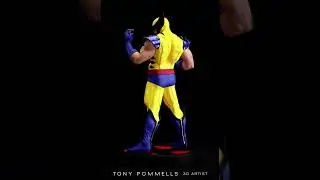Wolverine Fan-Art Statue Turn Around
