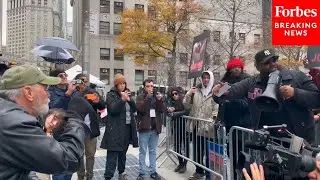 Dueling Demonstrators Rally Outside A Courtroom In New York City At The Daniel Penny Trial