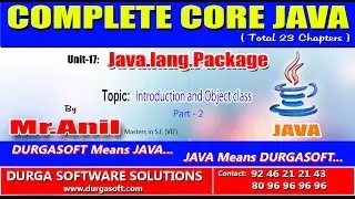 Core Java - Java.Lang.Package - Introduction and Object class Part-2