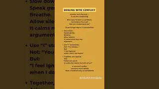 Dealing with Conflict. #conflictresolution #communicationtips #emotionalintelligence #mentalhealth