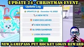 Update 24 - Christmas Event New Gamepass Pet Rocket Login Reward - Minion Simulator ROBLOX