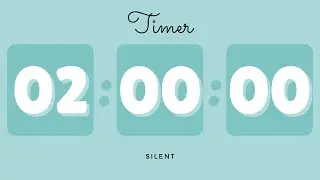 🐳 2 Hours Silent Timer with Cute Ending Alarm | Pastel Teal Timer