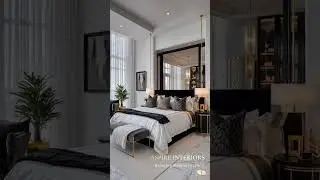 Modern Mansion, White Marble, Black and Gold Tones Aspire Interiors by Alexander Vaughn