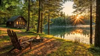 Sit Back, Relax, and Enjoy the View &ndash; Lakeside Forest Campfire & Nature&rsquo;s Best Sounds