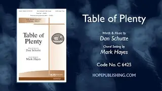 Table of Plenty - arr. Mark Hayes
