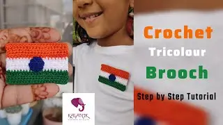 Crochet Brooch Tricolor Brooch for Republic Day Craft ideas #crochet #crochetbrooch #diy #craftideas
