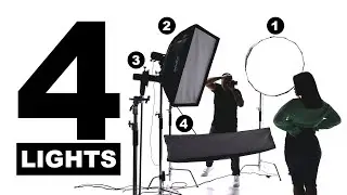 Studio photography with 4 flash - strobe - speed lights