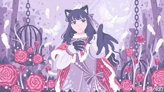 [Speedpaint] Doves and Roses Under Moonlight