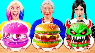 Wednesday vs Grandma Cooking Challenge | Funny Food War by Fun Teen