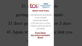 tcs nqt admit card issue invalid credentials - how to solve