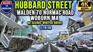 Hubbard Street Malden to Normac Road Woburn MA | 4K Scenic Winter Drive - 1/19/26