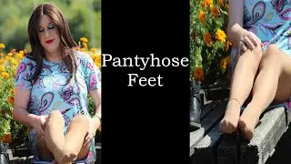 Crossdresser's Pantyhose Feet at the Park
