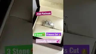 .950 Platinum Princess Cut Diamond Engagement Ring #shorts