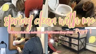 SPRING CLEAN WITH ME PART 1 | WASHING WINDOWS & CURTAINS | BATHROOM DEEP CLEAN | RACHEL LEE | 2021