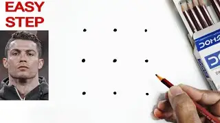 Dots turns into Cristiano Ronaldo Drawing // Easy Cristiano Ronaldo Drawing