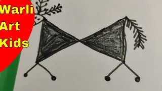warli drawing for beginners and kids | warli art drawing animals #art