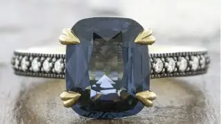 Vintage Inspired 3.52ct Cushion Cut Spinel Solitaire Engagement Ring - Evelyn