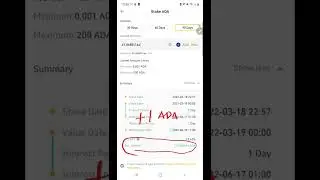 ADA (CARDANO) at 10.43% APY 90 Days Binance Locked Staking