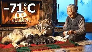 A 78-year-old woman rescues a frozen pregnant wolf she found in front of her door ❄️🦊