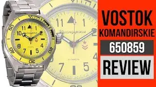 Vostok Komandirskie Russian Diver Watch 650859 Yellow Dial