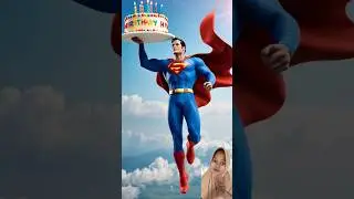 Superman flying wit cake birthday #superman #superhero #avengers #marvel