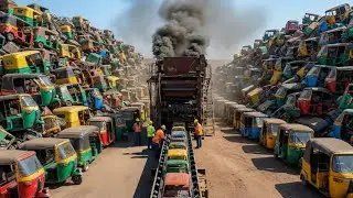 Inside a Rickshaw Recycling Factory | Full Metal & Parts Recycling Process