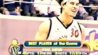Eric Menk career high 45pts & 17 rebounds in 2OT WIN