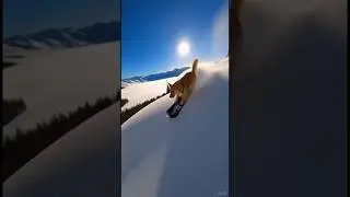 Skiing dog🐶 #dog #funny #viral #cute