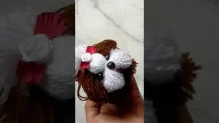 Making a dog with wool l wool craft#shorts