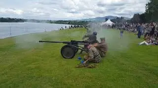 Gun firing at Lake Karapiro (Armistice 2018)