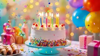 Happy Birth to you song Countdown Birthday celebration with birthday cake and candles