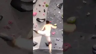 CLIMBER TAKES ROUGH FALL 😱 #shorts #bouldering #climbing