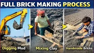 From Excavator to Bricks 🧱 | Amazing Brick Making Process in Village