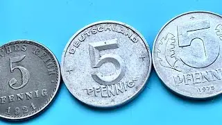 5 pfennig 1921 1950 1975