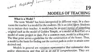 MODELS OF TEACHING | CHARACTERISTICS | ASSUMPTIONS |TYPES | ELEMENTS (Technological bases) #bednotes
