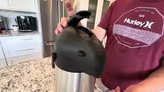Cresimo Thermal Coffee Carafe, Coffee Carafe with Pump, Tea Flask Insulated Stainless Steel Hot