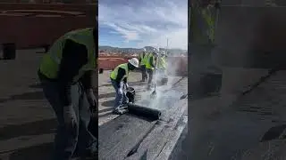 Roof repair timelapse: hot tar & new roofing material#roofrepair #roofing #construction