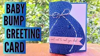 Baby Bump Greeting Card | Baby Shower Card | DIY Handmade Card Making Tutorial with free template