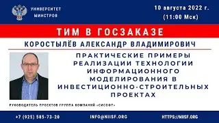 Коростылев А.В. Практические примеры реализации ТИМ в инвестиционно-строительных проектах