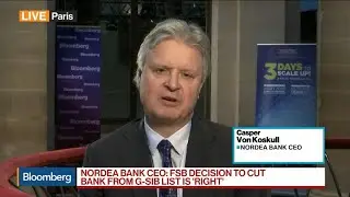 Nordea CEO Says Right Decision to Cut Bank From G-SIB List